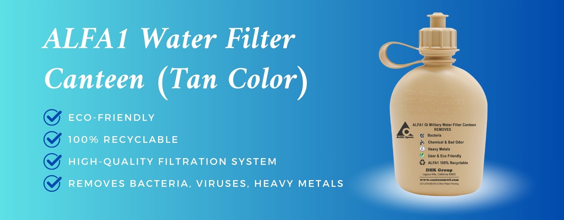 ALFA1 Water Filter Canteen Banner